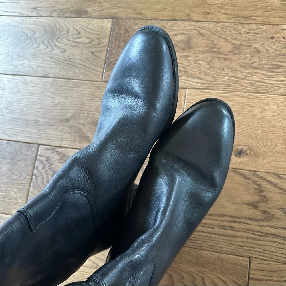 Sam Edelman Penny Leather Riding Boots Black Leather Sz 11 Wide Calf